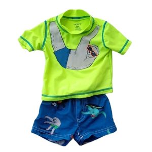 Carter's Sloth Swim Rash Guard & Shorts

Size 6m